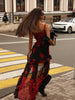 Camisoles Mesh Patchwork Prints Sheer Irregular Hemline Chic Sheath Women Dresses Sexy Club Streetwear Female