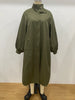Women's Autumn Long Trench Coat Stand Collar Button Batwing Sleeves Side Slit Oversized Jacket Chic High Street Windproof Outfit