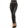 Women High Waist Tummy Control Butt Lift PU Leather Leggings Outwear Skinny Pants Casual Trousers Streetwear
