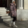 Solid Hooded Padded Jacket Women's Warm Long Sleeve Oversized Jacket Autumn Winter Lady High Street Outerwear