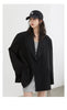 Women Blazers Solid Loose Double-breasted Wide Shoulder Office Ladies Suit Jacket Oversized Coat Spring Autumn