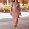 French Elegant Deep V Neck Slim Prom Dresses Spring Solid Spliced Tassel Long Dress Woman Long Sleeve Autumn Maxi Dress