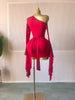 Women Drop Shoulder Flare Sleeve Ruffles Side Bodycon Midi Mini Dress Birthday Holiday Dresses Vestidos
