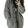 Korean College Style Single Breasted Cardigans Loose and Lazy V-neck Big Pocket Knitted Cardigan Women's Coat Sweater