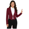Womens Swallowtail Jacket Lapel Tuxedo Coat Tailcoat Blazer Vintage Outerwear for Nightclub Cocktails Waitress Cosplay Costume