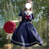 Japanese Sweet Lolita Style Women Dress Cute Bow Puff Sleeve Cosplay Patchwork Dresses Kawaii Girl Y2k Robe Vestido