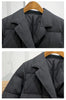 Lagabogy Winter Women White Duck Down Coat Female Notched Collar Double Breasted Coats Casual Lady Drawstring Puffer Outwear