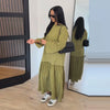 Solid Color Loose Fit Flare Sleeve Tiered Dress Crew Neck Ruffle Hem Pleated Long Maxi Dresses Spring Chic Casual Outwear
