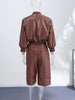 Spring Set Women's Matching Sets Faux Leather Bomber Jacket Two-Piece Set Top Mini Skirt Shorts Pants Woman Clothes Streetwear