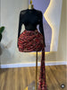 Women's Dress Set Tops +Bodycon Stacked Ruched Ribbon Mini Skirts Suit Fall Vacation Two 2 Piece Set Outfit