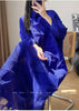 Women's Pleated Dress Elastic Loose Three Quarter Sleeve Stand Collar Dresses With Irregular Pleats2DB8596