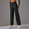 Women Leggings Wide Leg Flare Pants With Pockets Drawstring Sports Trousers High Waist Flared Yoga Leggings Fitness Running Jogg