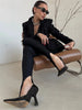 Black Sexy Leggings Women's Pants Solid Commute Wrap Skinny Autumn High Waist Trousers Patchwork Female Pants