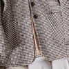 Coffee Plaid Blazer Women Tempeament Wool Long Sleeve Slim Jacket Office Ladies Work Coat Gray Tops