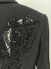 Designer Suit Set Women's Gauze Patchwork Beaded Blazer Chiffon Pants 2cs Set