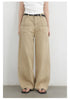 Women Jeans Solid Loose Casual Split Wide Leg Denim Pant Workwear Female Trousers Spring Autumn
