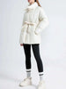 Women's Parkas Solid Color Warm Cotton Padded Coat Jacket Belt Gathered Waist Female Winter Clothing 2DB1775