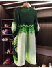 Pleated Tie Flower Long Sleeve Women's Dress Chic Loose Colorblock Patchwork Design Beading Famale Clothing 2DB6651