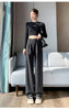 Brown Woolen Suit Pants for Women in Autumn and Winter Narrow Version Straight Wide-leg Pants with Drape