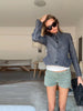Women's Dark Grey Peplum Cropped Blazer Stand Collar Single Breasted Waist Vintage Coat Spring Chic Lady Streetwear