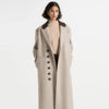 Waist Cinching Woolen Long Coat For Women Lapel Long Sleeve Single-breasted Coat With Belt Lady Commuter Outwears