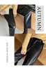 Autumn Winter PU Faux Leather Women's Wide Leg Pants High Waist Female Casual Loose Ankle Length Trousers