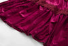 Women's Velvet Maxi Dress Hollow out Stand Collar Half Sleeve Elegant Party Spring