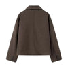 Woolen Women's Jacket Elegant Loose Long Sleeve Turndown Single Breasted Female Overcoat Winter Casual Lady Coat
