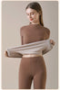 Women's Cashmere Silk Thermal Underwear Thermal Tops Warm Pants Thickened Solid Color Half Turtleneck Long Sleeve Winter Clothes