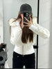 Autumn & Winter High-Waisted Cropped Jacket Sweet Warm Cotton Padded Coat Women Fur Collar Hooded Jacket Y2k Parkas Streetwear