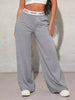 Women's Pants High Waist Webbing Loose Women's Wide Leg Pants Solid Colour Casual Female Pants Autumn Daily Wear