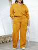 Striped Women's Set V-neck Long Sleeve Sweatshirt and SweatPants Tracksuit Winter Two 2 Piece Set Outfit