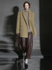 Herringbone Right Angled Shoulder Wool Blazer Coat Women, Ladies Autumn Winter Jacket