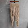 Versatile Slim Pleated Pencil Pants Women Elastic High Waist Solid Color Trousers Casual Autumn 2AA3771