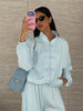 Women Frog Button Satin Jacket Lattern Pants Set Stand Collar Long Sleeve Top Wide Leg Pant Loose Fit Suit Summer Casual Outfits
