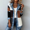 Women Coats Autumn Spring Turn Down Collar Metalic Button Patchwork Slim Basic Jackets XXYL-6416