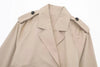 Women Belt Cropped Trench Spring Jacket Vintage Streetwear Double Breasted Long Sleeve Top Female Coat Outfits
