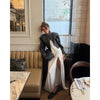 Faux Leather Cropped Women's Jacket Stand Collar Zip Up Structured Shoulder Long Sleeve Coat Streetwear Short Leather Outerwears
