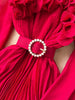Spring Autumn Elegant Dress for Women French Mushroom Edge Crimping Loose Chiffon Long Sleeve Long Dress C141