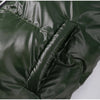 Women Solid Hooded Glossy Padded Jacket Long Sleeve Stand Zipper Fluffy Warm Coat Autumn Winter Chic Casual Street Jackets
