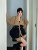 Original Design Blazer Women Loose Spliced Pocket Korean Shrug Notched Single Breasted Blazer Mujer Femal with Belt