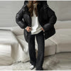 Women's Winter Jacket Hooded Drawstring Zipper Stand-Up Collar Lace Up Winter Jacket Female Loose Casual Chic Jackets For Ladies