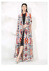 Niche Printed Windbreaker Women's Loose Oversized Long Sleeved Pleated Trench Cardigan Long Coat 2DB2481