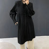 Lightweight Women's Pleated Trench Coat Autumn Chic Loose Single Breasted Stand Collar Long Windbreaker 2DB5549