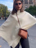 Irregular Draping Knitted Shawl Jumper Knitwear Loose Elegant Cape French Minimalist Cloak Knit Sweater Women Top Spring