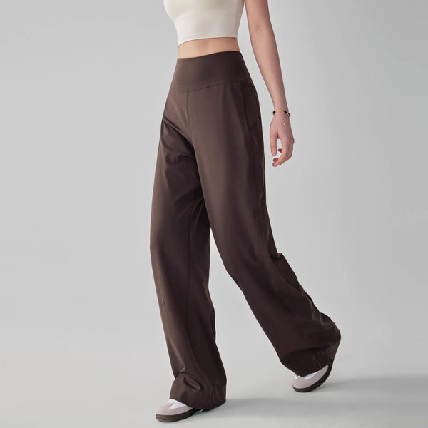 Women's Pants With Pockets High Waist Stretch Loose Sweatpants Nake-Feeling Sports Leisure Yoga Workout Pants