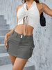 Streetwear Solid Color Cowboy Tight Skirts Women Pocket Design Sense Package Hip Slim Denim Mini Skirt Female Spring