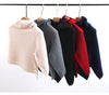 French Retro 100% Pure Wool Shawl Women's Autumn Winter High Neck Thick Warm Cover Knitted Scarf, One-Piece Cape