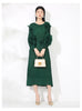 Bandage Dresses Three Dimensional Flower Splicing Design Women's Pleated Dress Chic Cloth