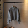 Korean Women's Knitted Sweater Double Zipper Stand Collar Coat Autumn Winter Casual Versatile Loose Cardigan Tops 3XL